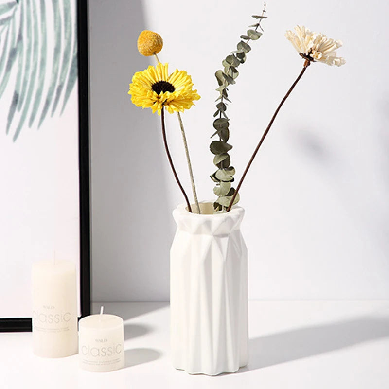 Nordic Plastic Flower Vase – Minimalist Home Decor