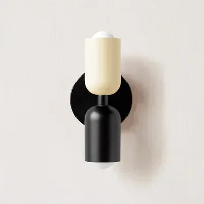 Black White Lampshade Color Modern Macaron Wall Lamp for Bedroom and Hallway